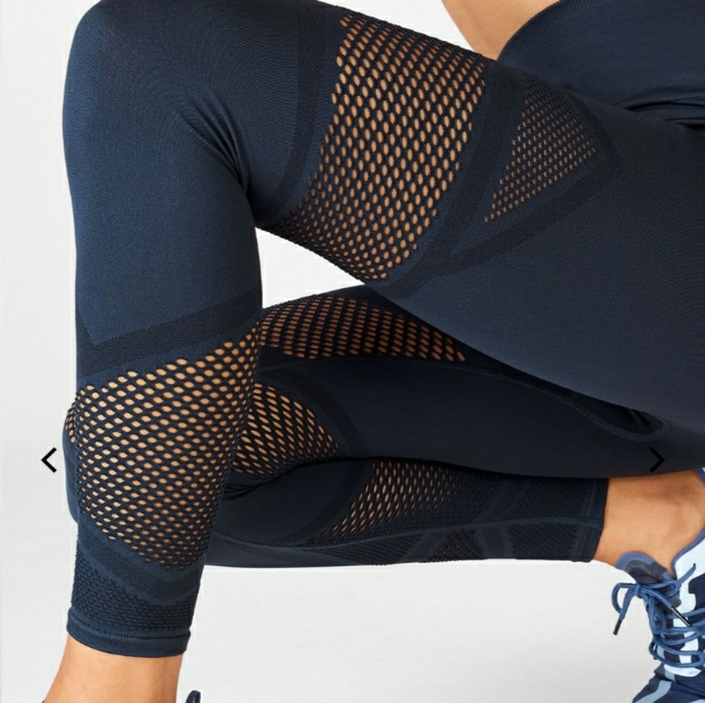 Fabletics Mosaic High-Waisted 7/8 Navy Leggings
